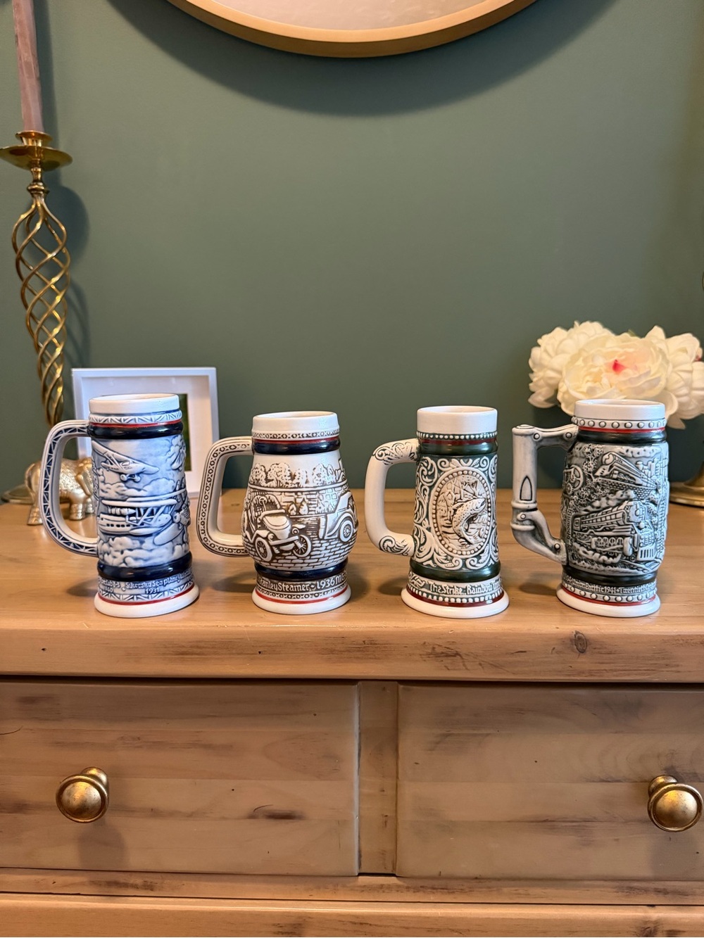 Vintage Avon Mini Beer Stein Set of 4 Ceramarte Brazil
